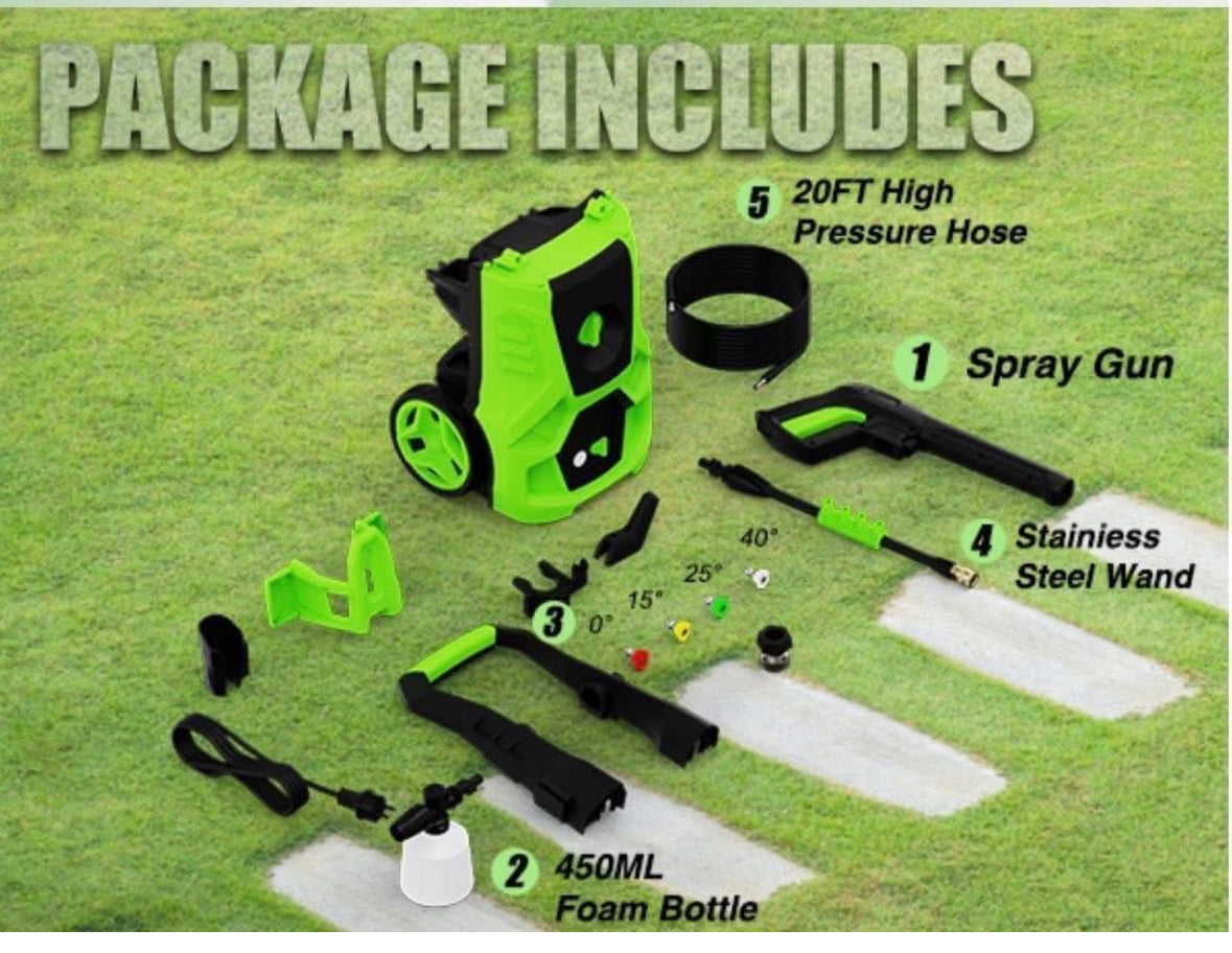 Decoktool 120V Electric
Pressure Washer 4800PSI
3.0GPM Power Washer 4
Nozzles & Foam Cannon-NEW!