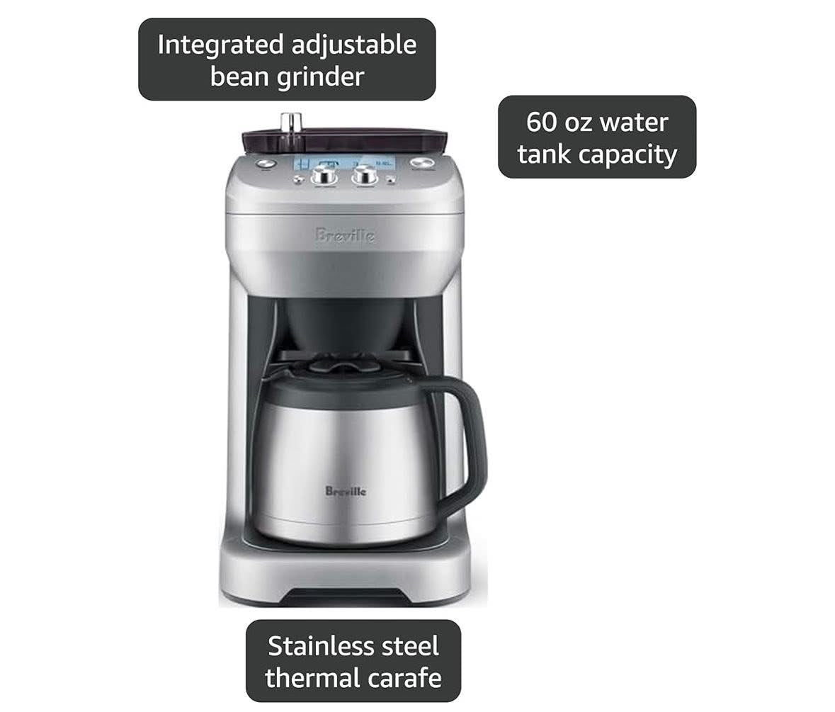 Breville BDC650BSS Grind Control Coffee Maker With Grinder, Brushed Stainless Steel, Thermal Carafe-NEW!