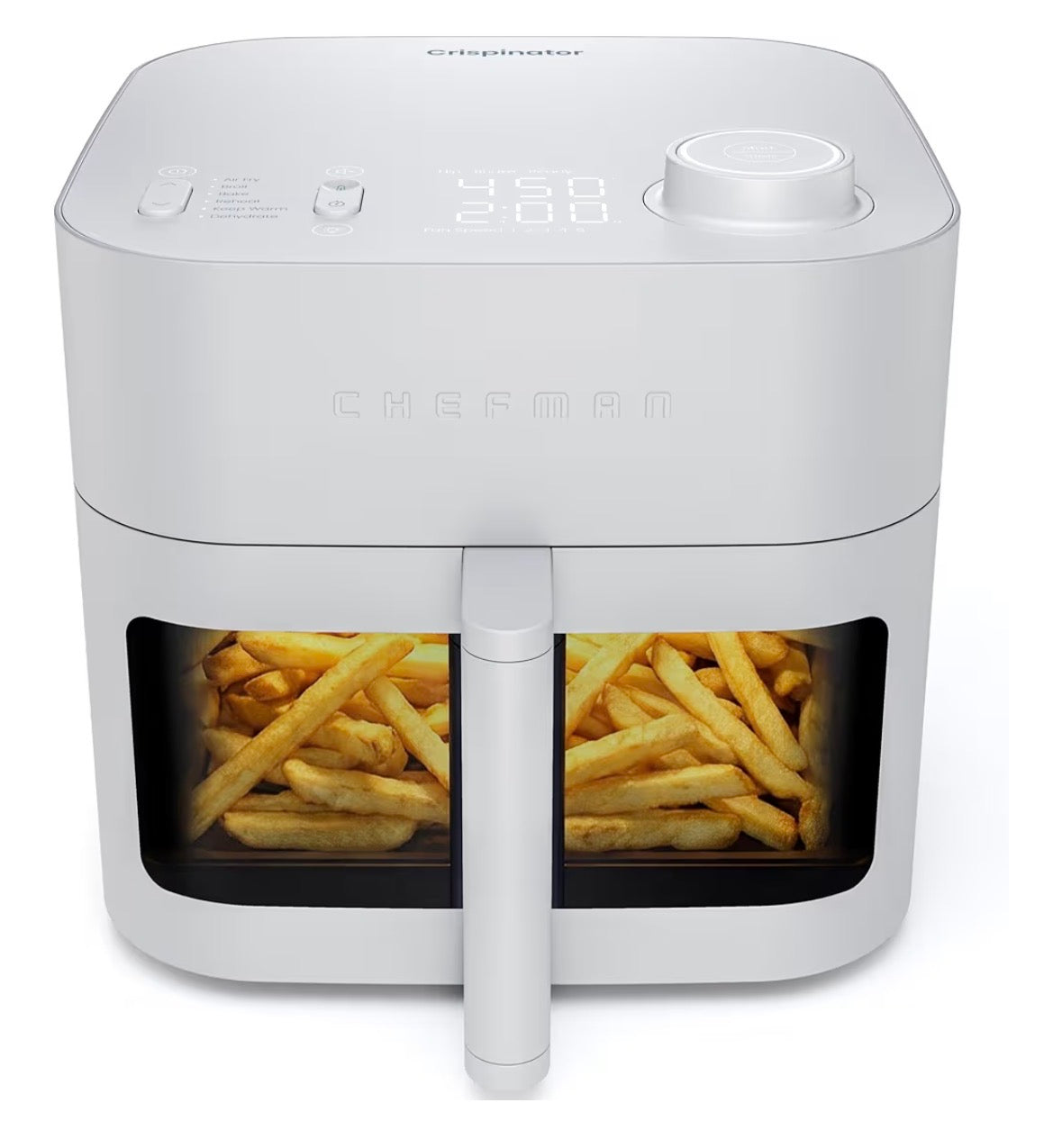 Crispinator Air Fryer 6-in-1 with 8 Qt capacity, 450°F Max Temp with TurboFry