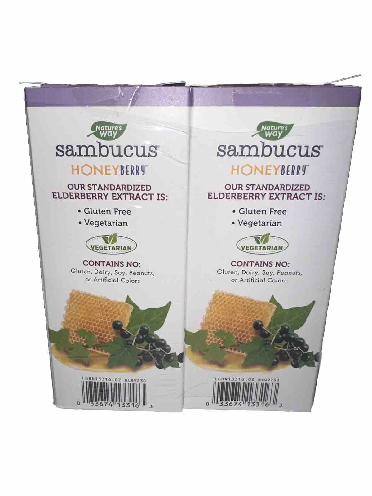 2 Pack- 4 Oz. Nature's Way Sambucus Honey Berry Cough Syrup for Kids  Exp 5/2024