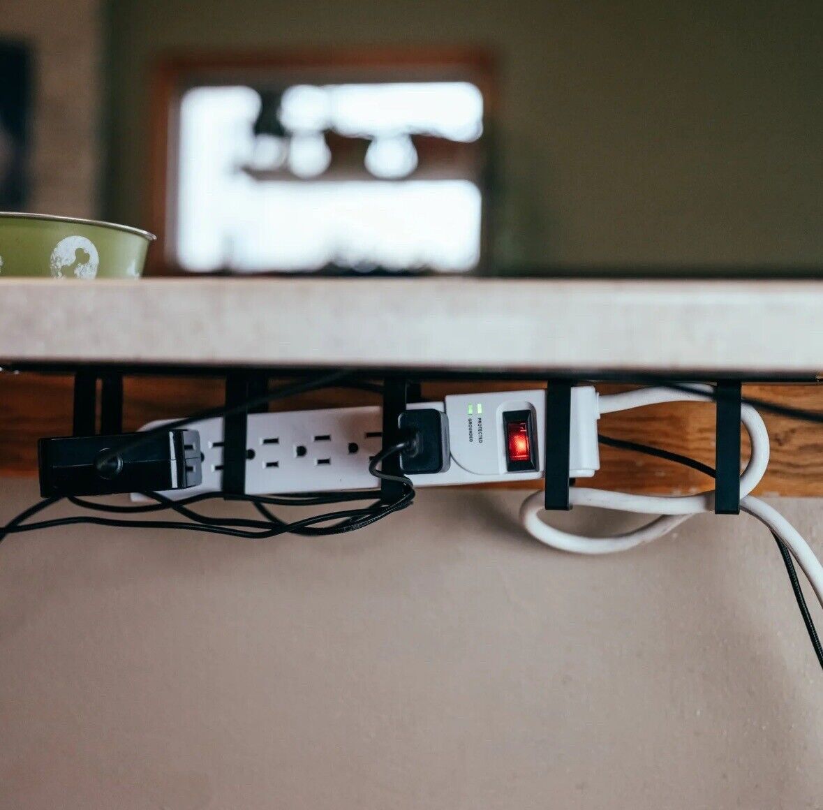 BISupply Cable Management Under Desk Wire Tray - 2-Pack Cord Organizer
