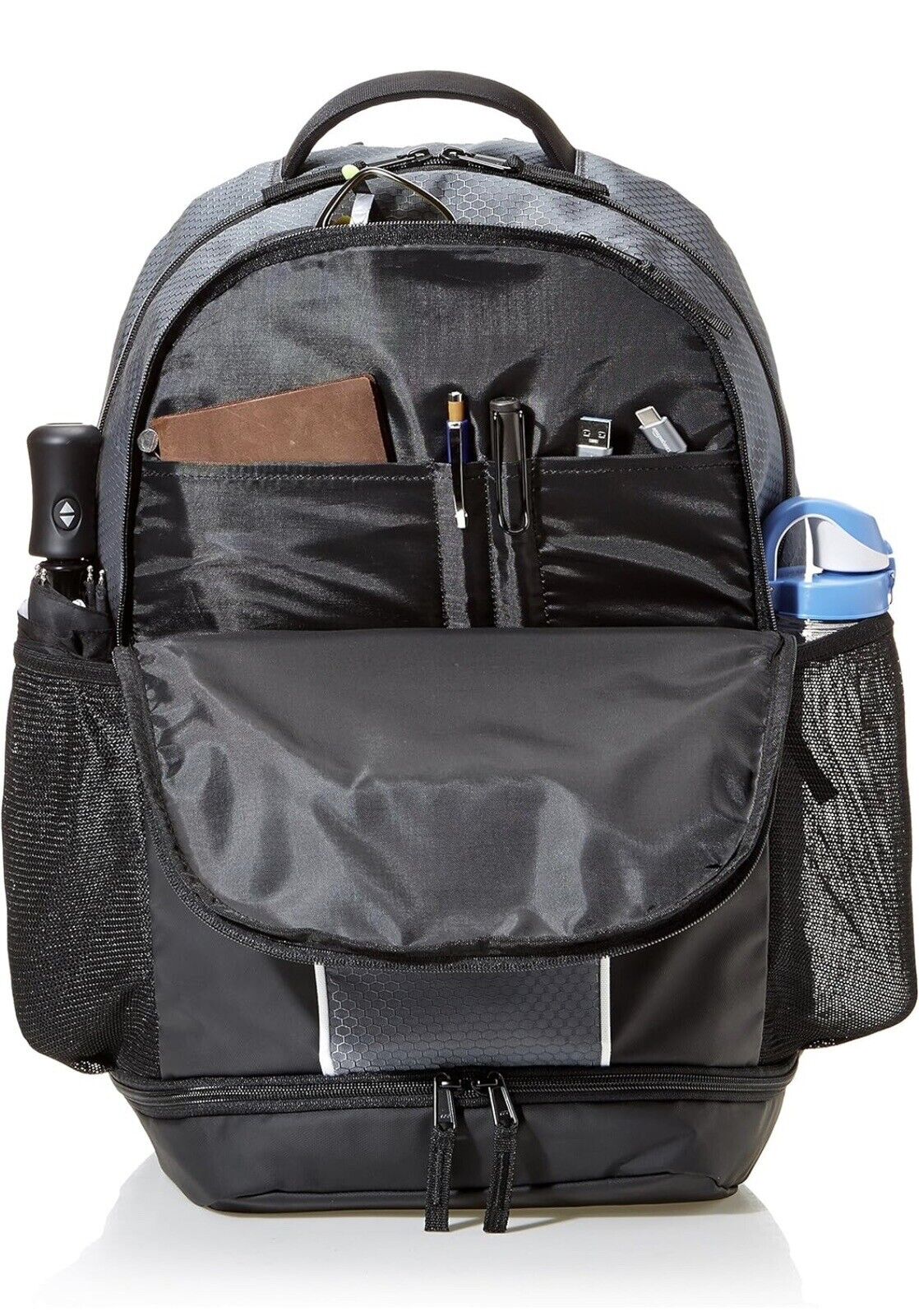 Amazon Basics 18” Sports Backpack-Black/Grey