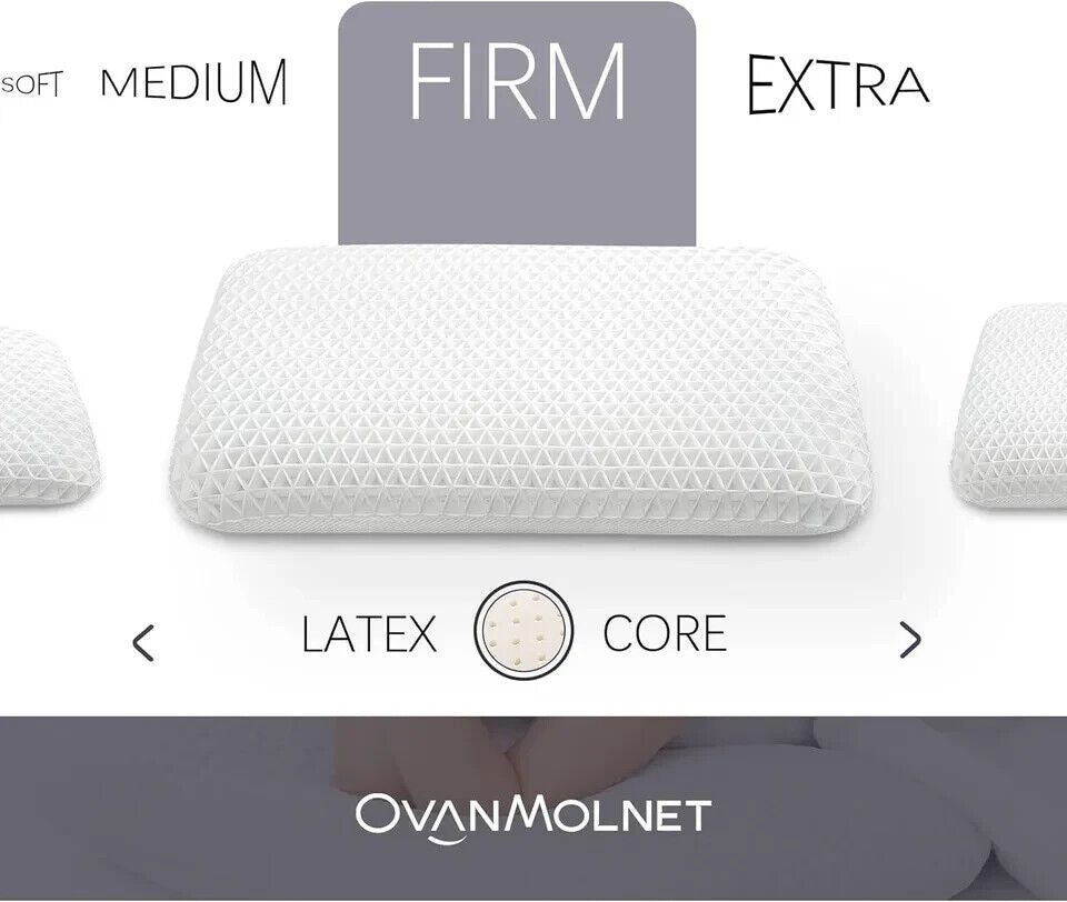 OvanMolnet Harmony Soothe Pillow with Latex Foam Core and Pressure Free Grids
