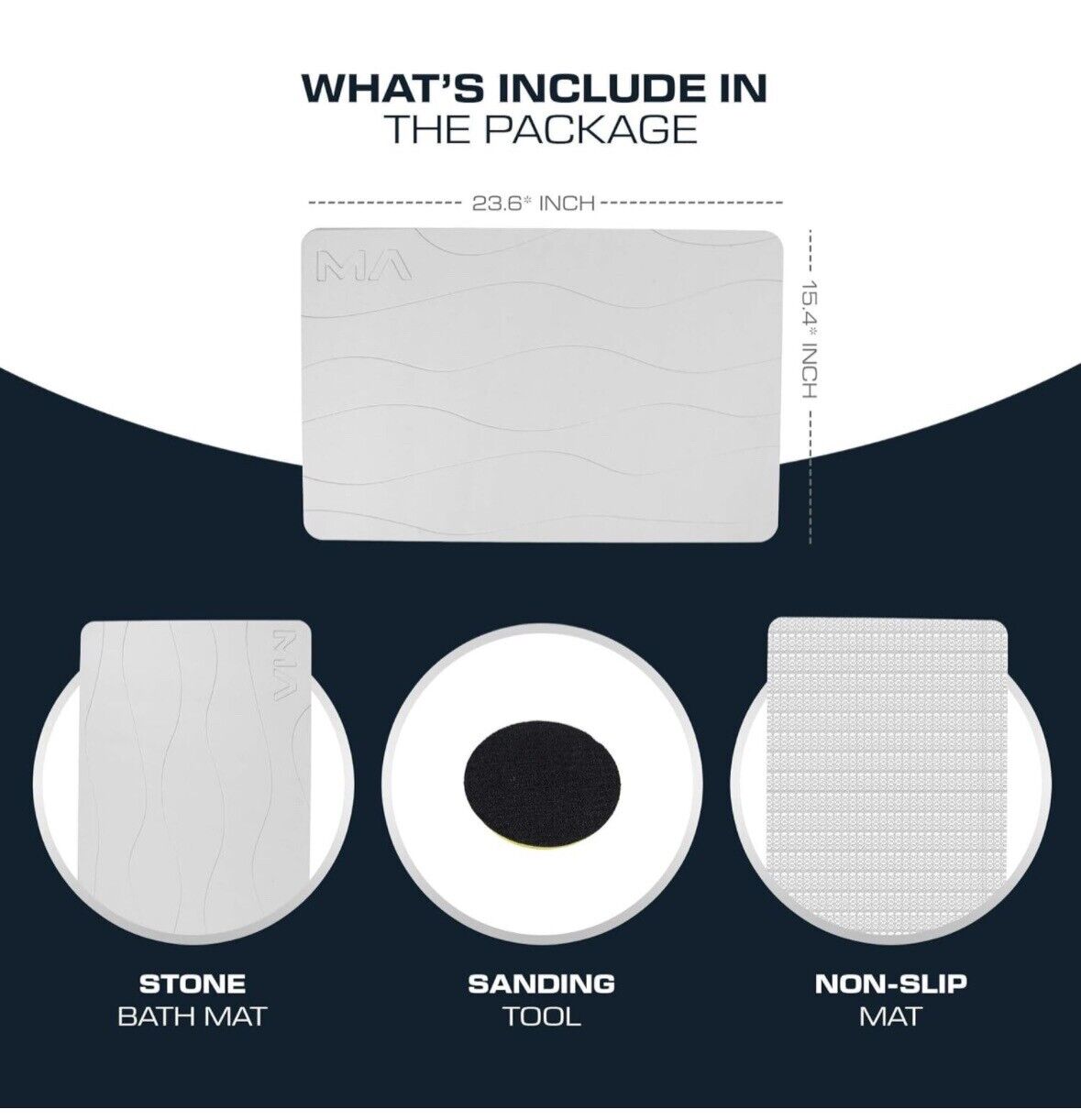 Stone Bath Mat Diatomaceous Earth Shower Mat Non-Slip Absorbent