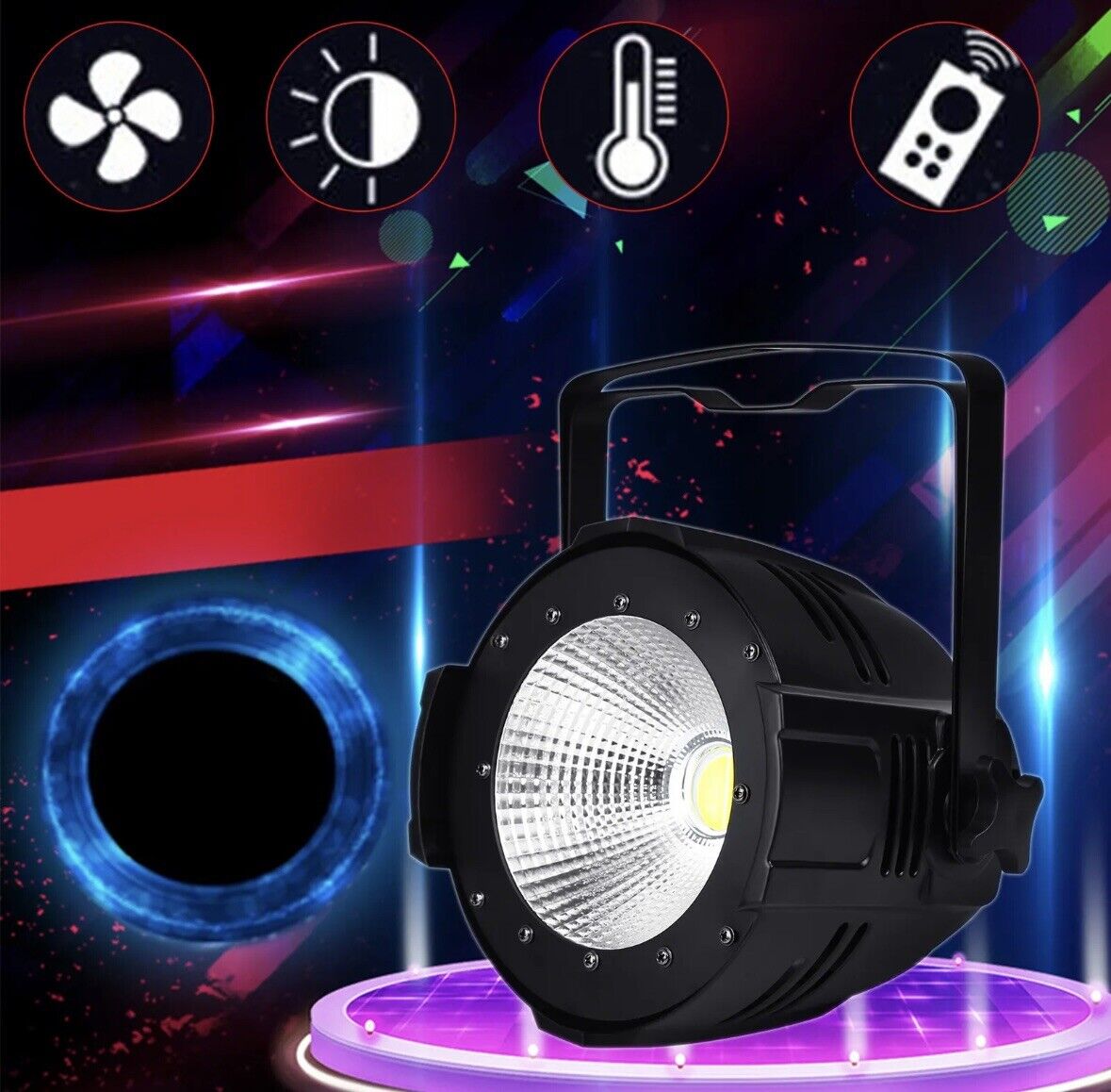 100W COB Par Can Light Stage DJ Light LED Audience Blinder Disco Party Light DMX