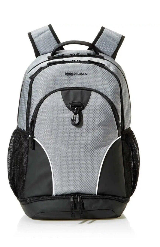 Amazon Basics 18” Sports Backpack-Black/Grey