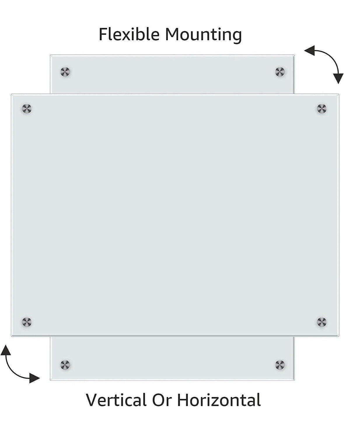 NEW Non-Magnetic Frameless Infinity 18"x24" Dry Erase Glass White Board