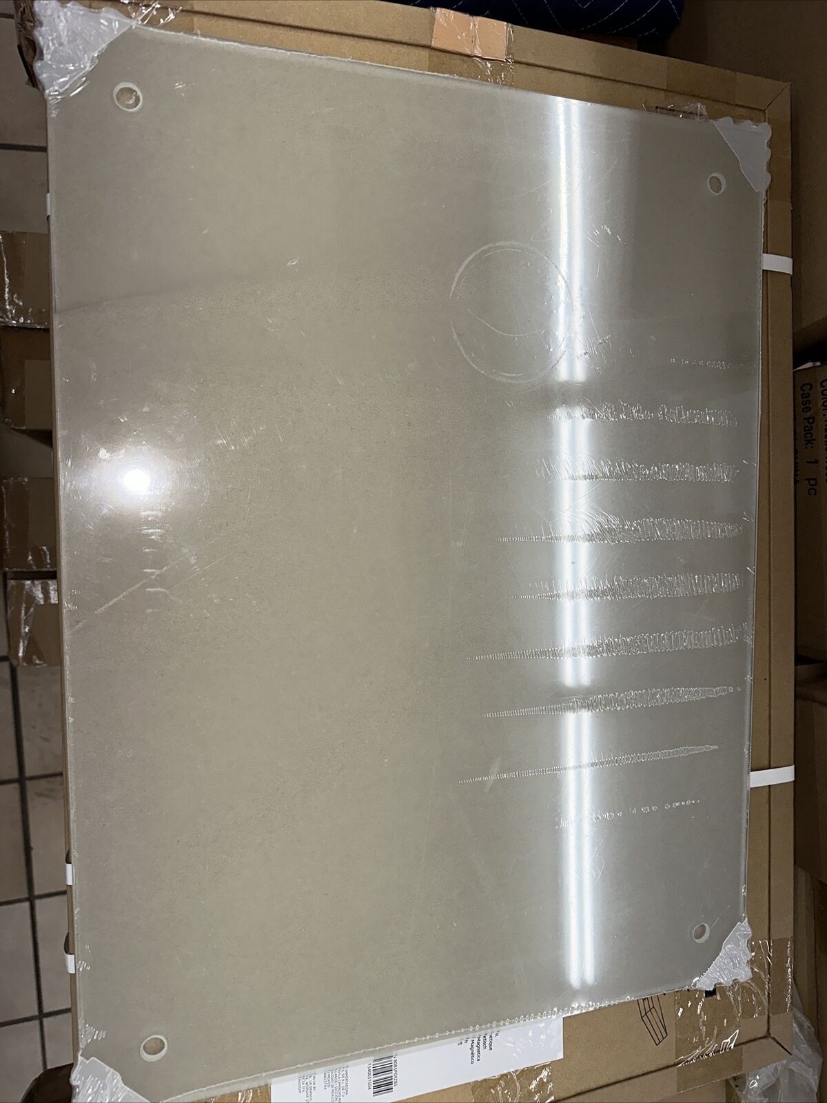 NEW Non-Magnetic Frameless Infinity 18"x24" Dry Erase Glass White Board