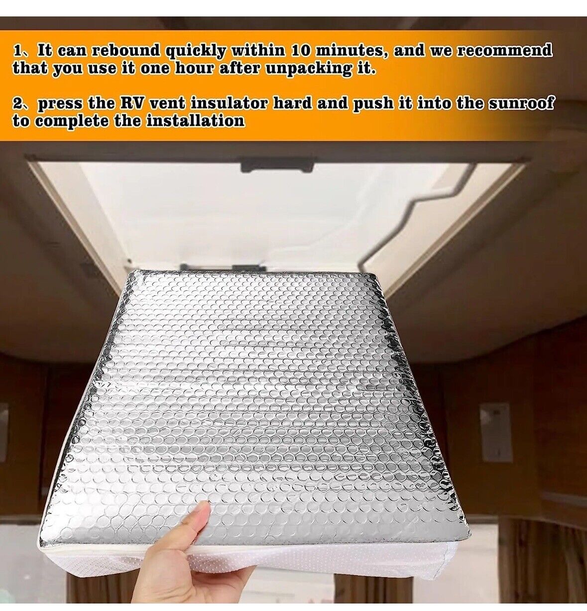 RV Vent Insulator 14 X 22 X 3” RV Skylight Covers, Non-Slip RV Vent Pillow Campe