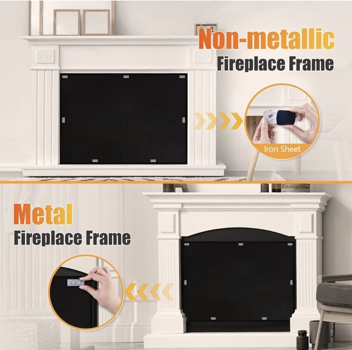 Heat-Resistant Magnetic Fireproof Fireplace Cover - 45”x 34”