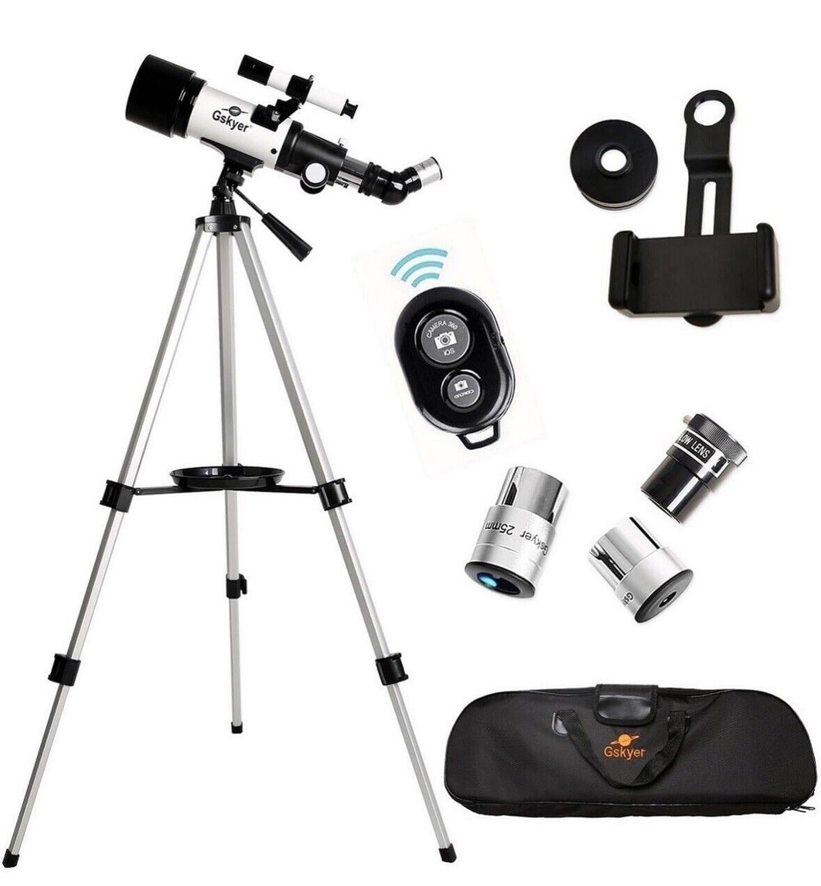 Gskyer Telescope, 70mm Aperture 400mm AZ Mount Astronomical Refracting Telescope