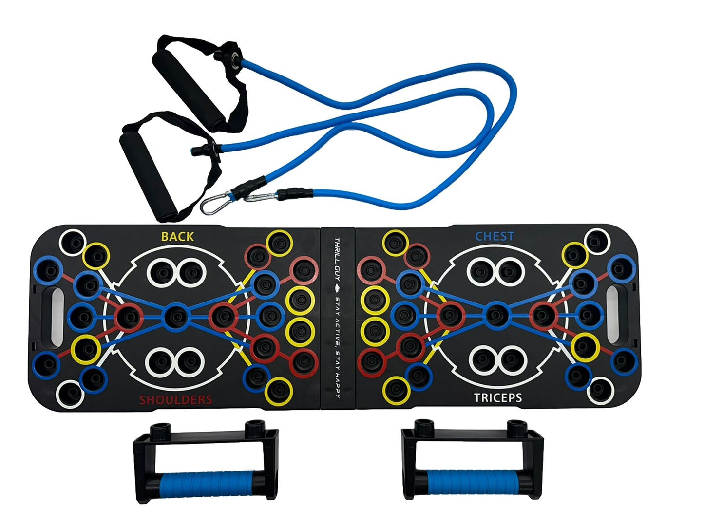 ThrillGuy Push-Up Board With Pair Of Thera-Tube Workout Bands