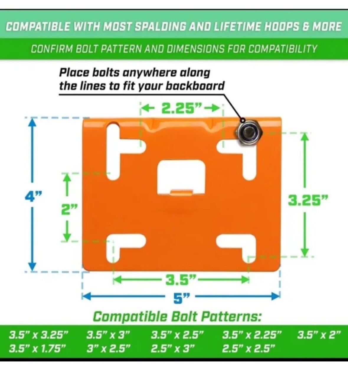 GoSports Universal Regulation 18" Steel Basketball Rim - Choose Fixed, Orange
