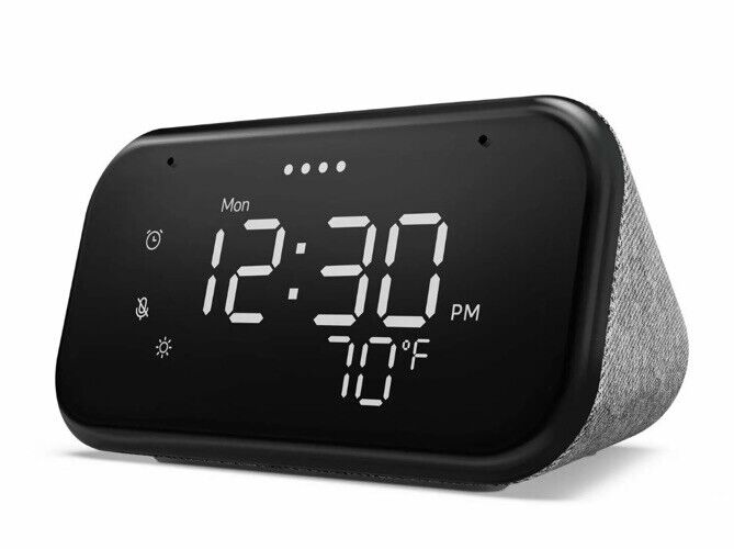 Lenovo Smart Home Smart Clock Essential Google Assistant Sealed Hemp Gray NEW