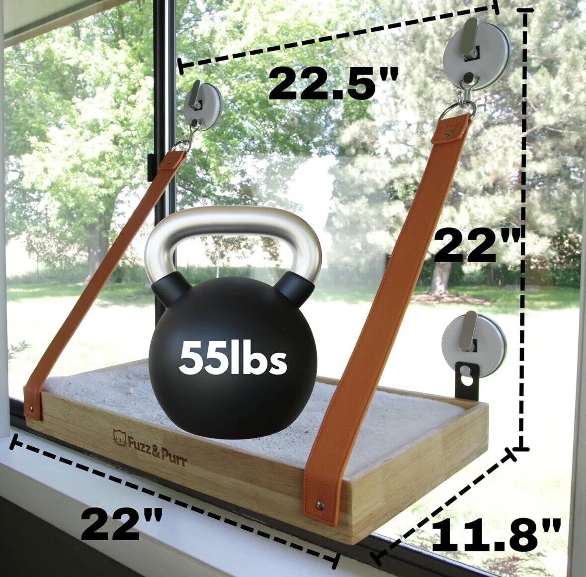 Indoor Large Cat Window Perch| Window Cat Perch 4 Suction Cups