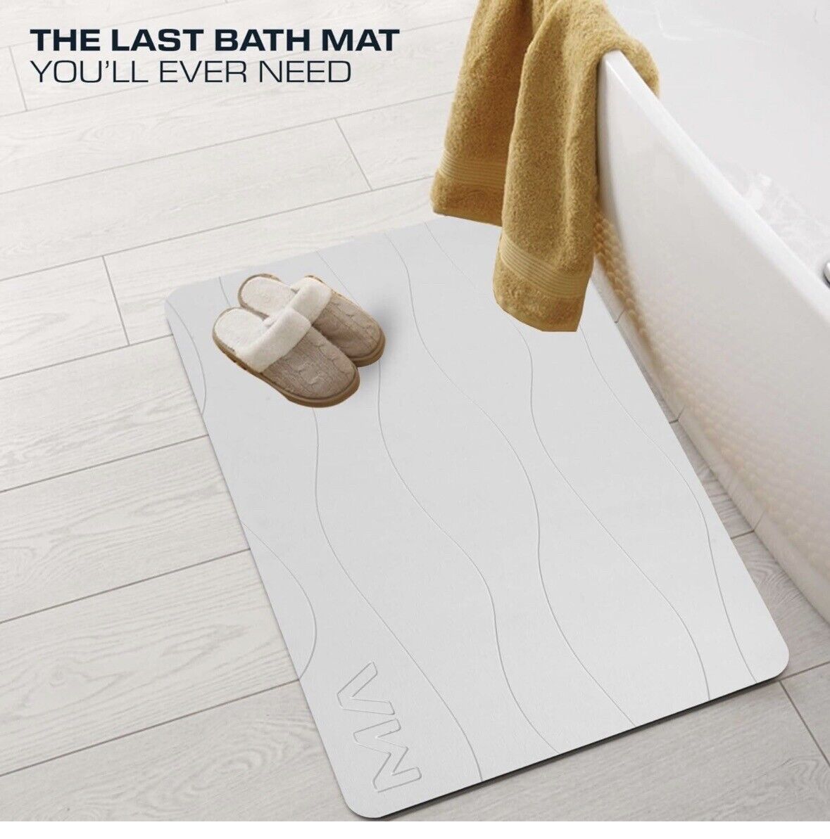 Stone Bath Mat Diatomaceous Earth Shower Mat Non-Slip Absorbent