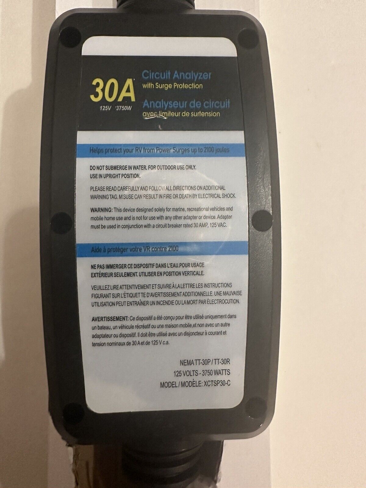 Camper Nation RV Surge Protector 30 Amp AdapterCircuit Analyzer Integrated Surge