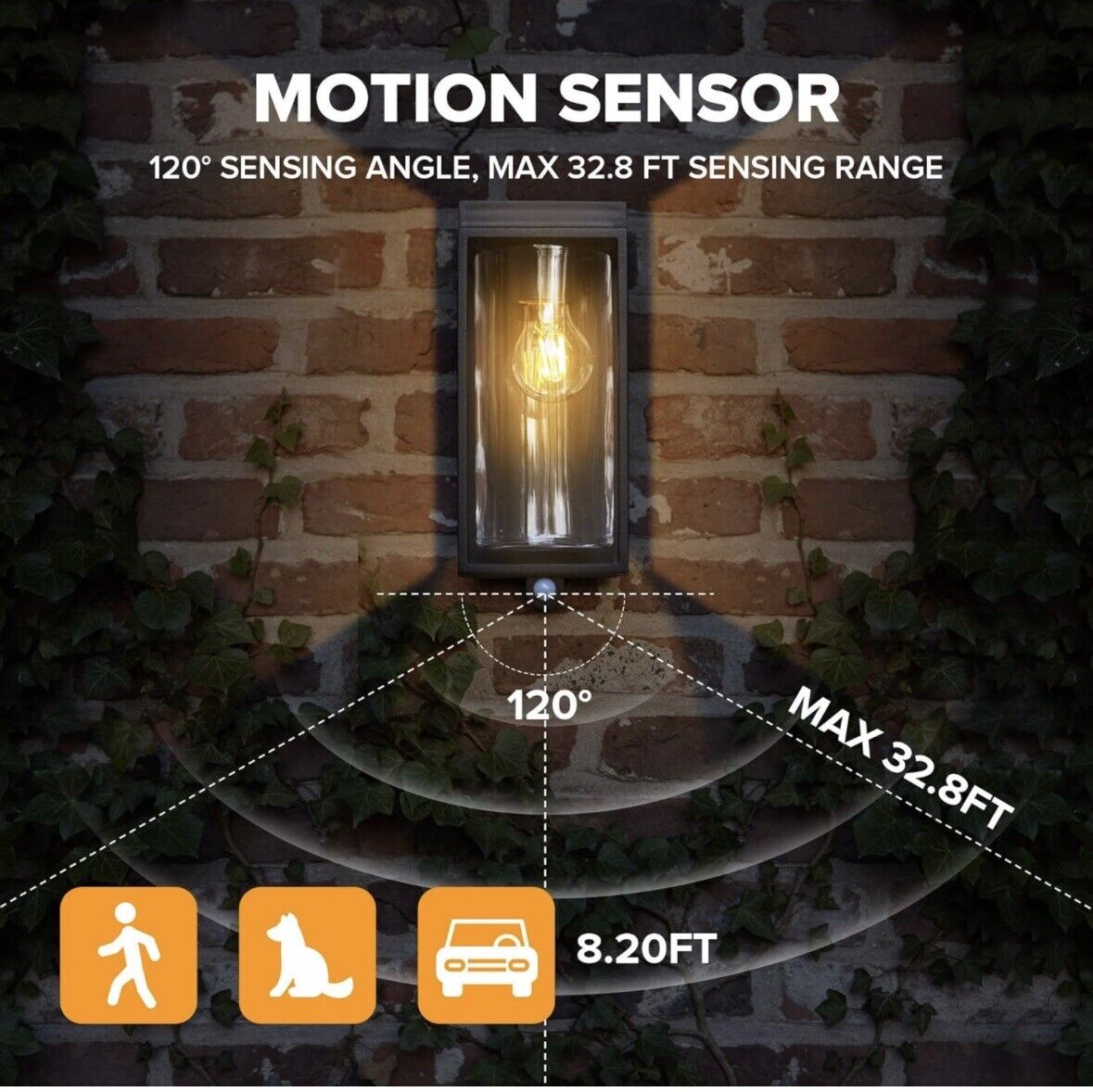2 Pack Solar Motion Sensor Light Outdoor Dusk To Dawn Modern Wall Sconce Alum