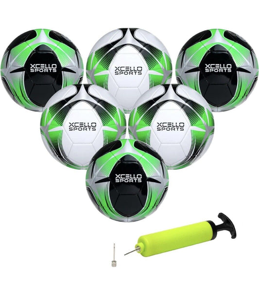 6-Pack Size 5 Xcello Sports Soccer Balls With Pump