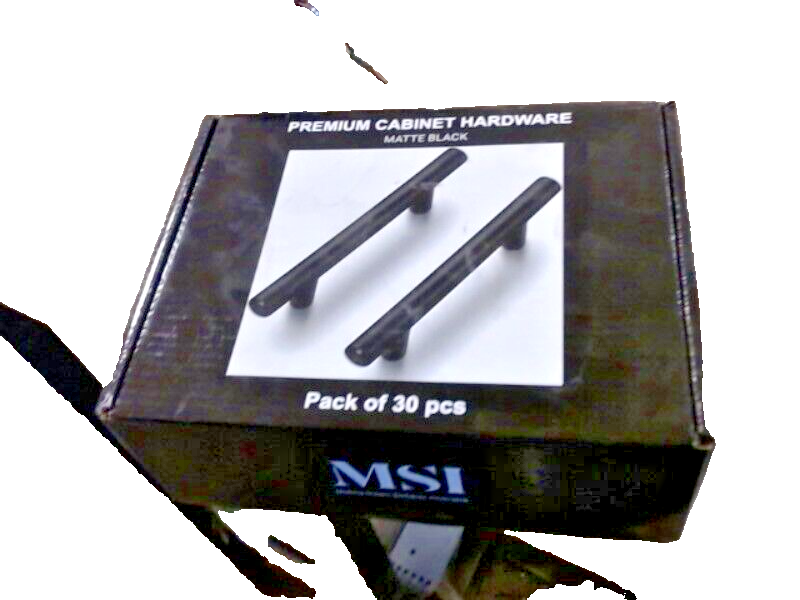 30-PACK MSI Simple Bar 3" Center-to-Center Matte Black Cabinet Drawer Pull