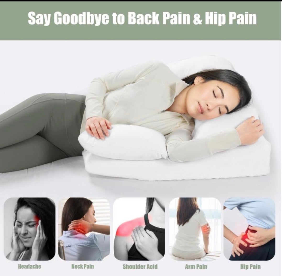 HOMBYS U Shaped Contoured Support Pillow & Wedge Pillow for Sleeping,Side Sleeper Body Pillow for Shoulder Pain,Multifuncitonal Memory Foam Wedge Shoulder Pillow,Arm Pillow for Adults