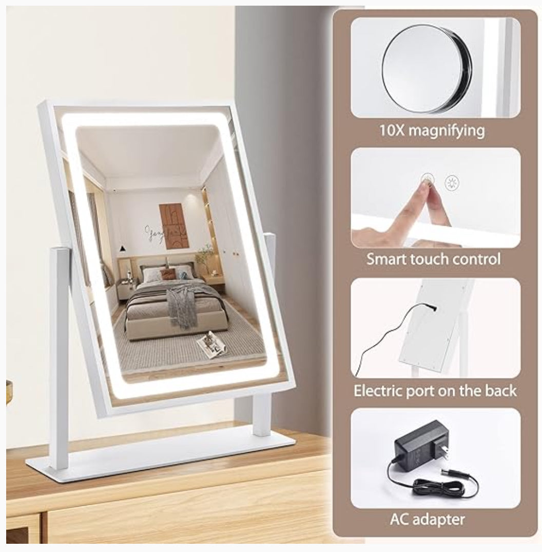Hollywood Makeup Mirror, Touch Control, 3 Color Light Modes, Touch Screen & More