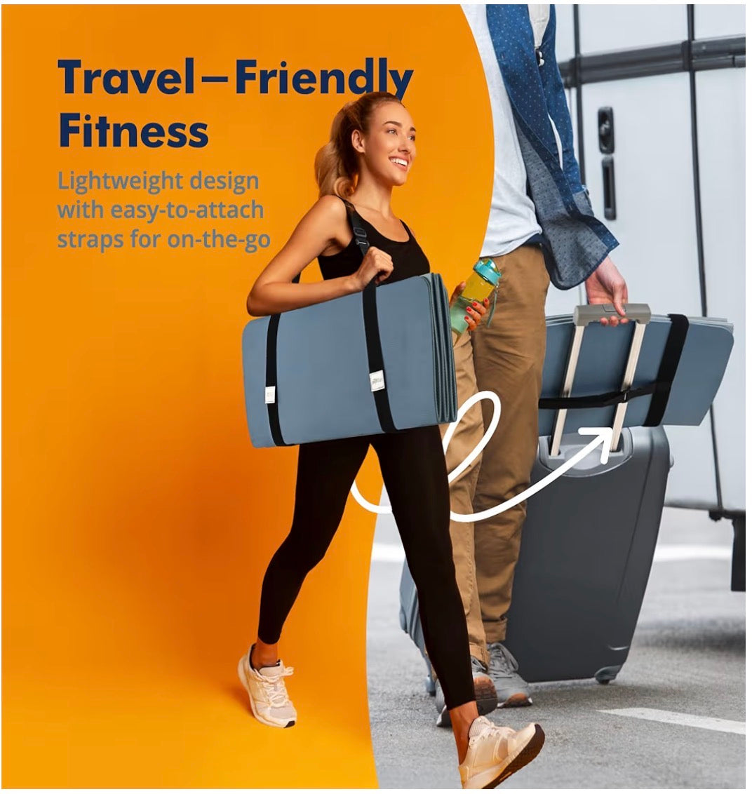 GoGoKIWI Foldable Yoga Mat for Travel(1/4" & 1/2" Thick) Folding Exercise Mat-NEW!