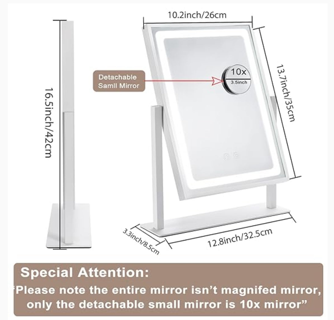 Hollywood Makeup Mirror, Touch Control, 3 Color Light Modes, Touch Screen & More