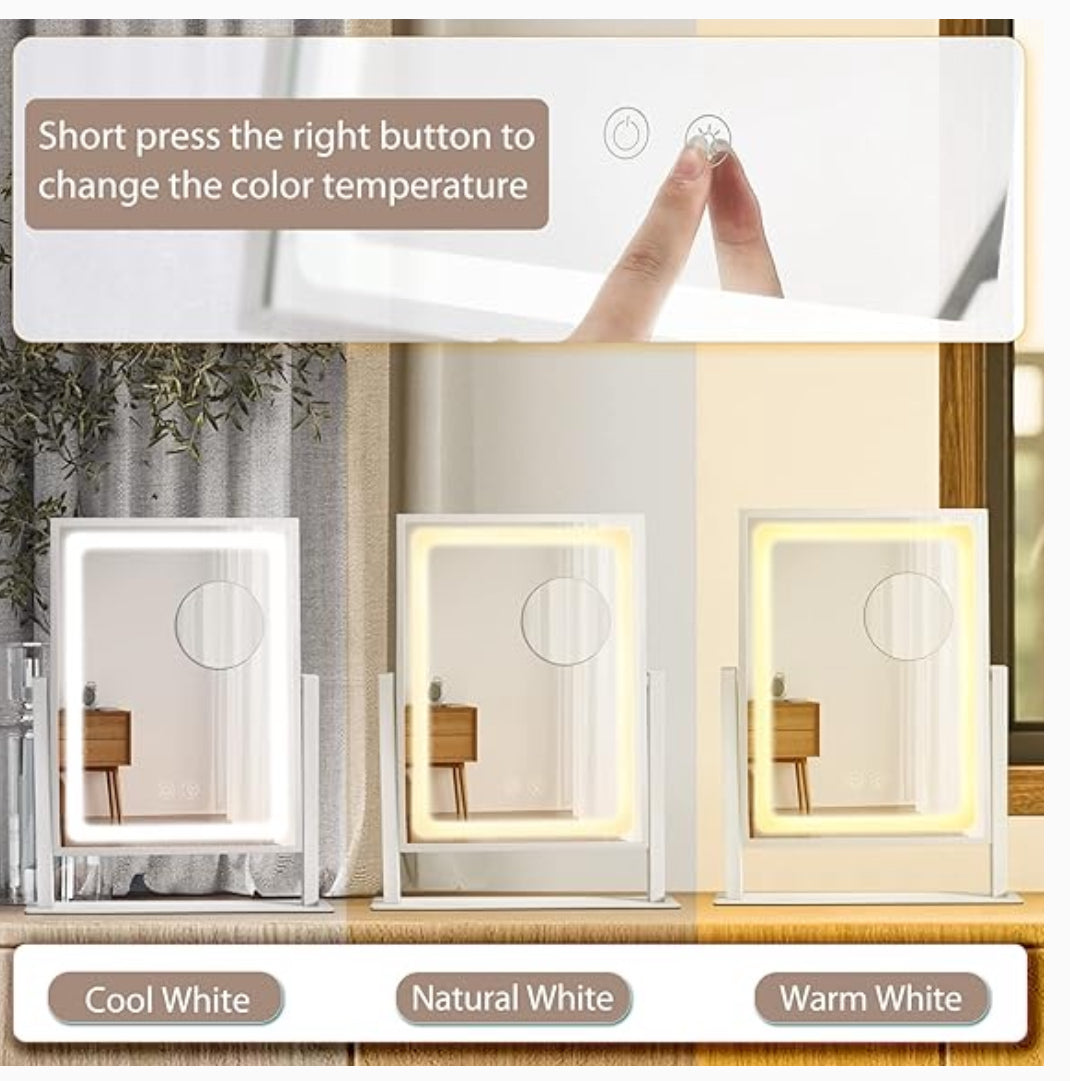 Hollywood Makeup Mirror, Touch Control, 3 Color Light Modes, Touch Screen & More