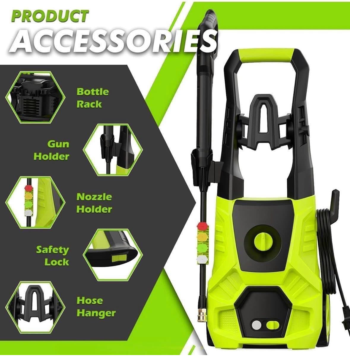 Decoktool 120V Electric
Pressure Washer 4800PSI
3.0GPM Power Washer 4
Nozzles & Foam Cannon-NEW!