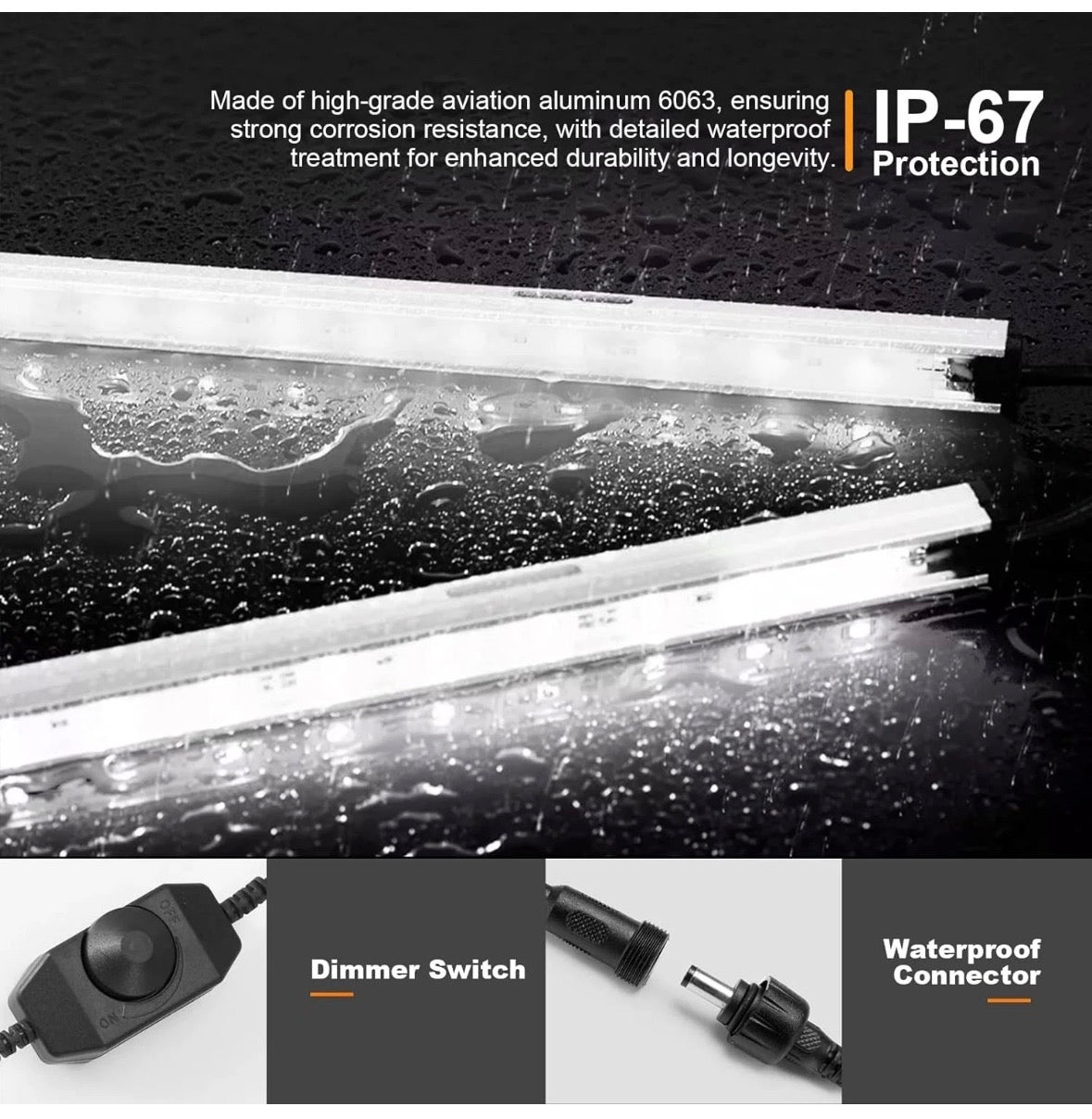 (4 PACK) 12V Magnetic Mount LED Light/ Weatherproof Dimmable Camping Lights IP67