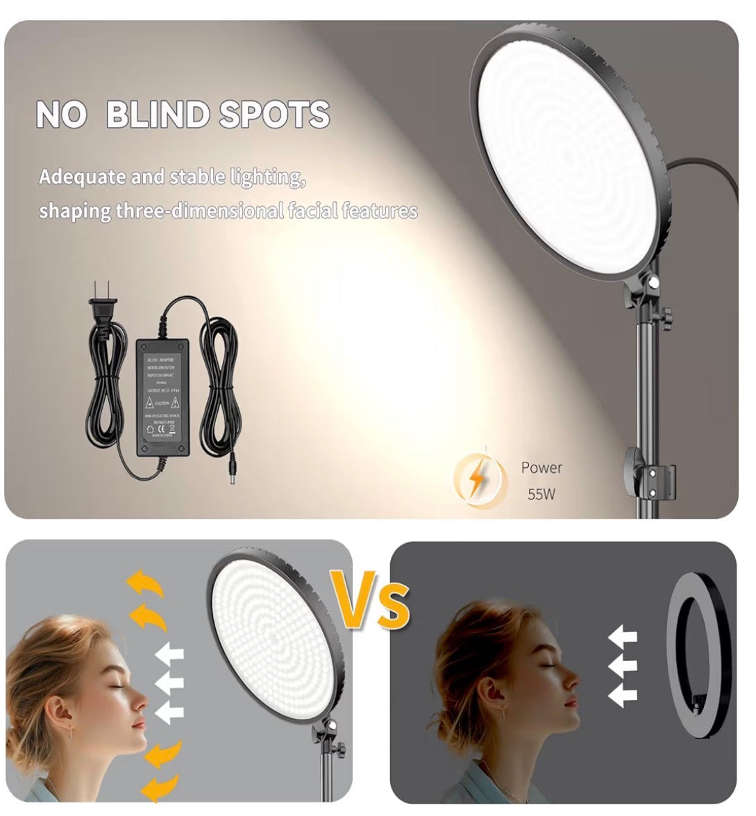 13” Full Screen Ring Light Professional 55W with 72" Tripod Stand /Remote-NEW!