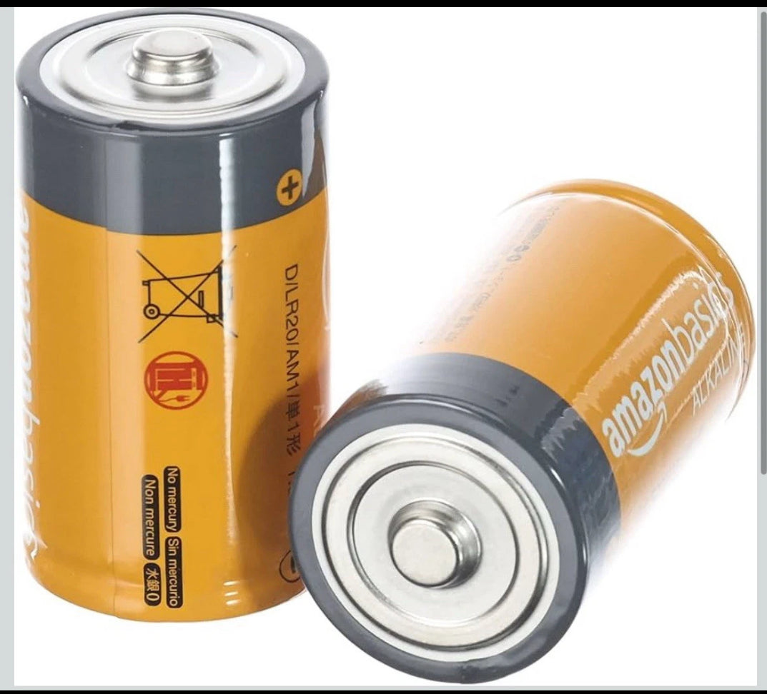 96ct-Amazon Basics D Cell Alkaline All-Purpose Batteries 1.5 Volt (4-24 Pack) Expires 08/2029