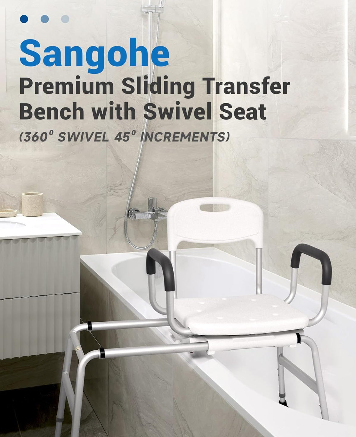 Sangohe Shower Chair Inside Shower Sliding Shower Chair Tub Transfer Seat 788B