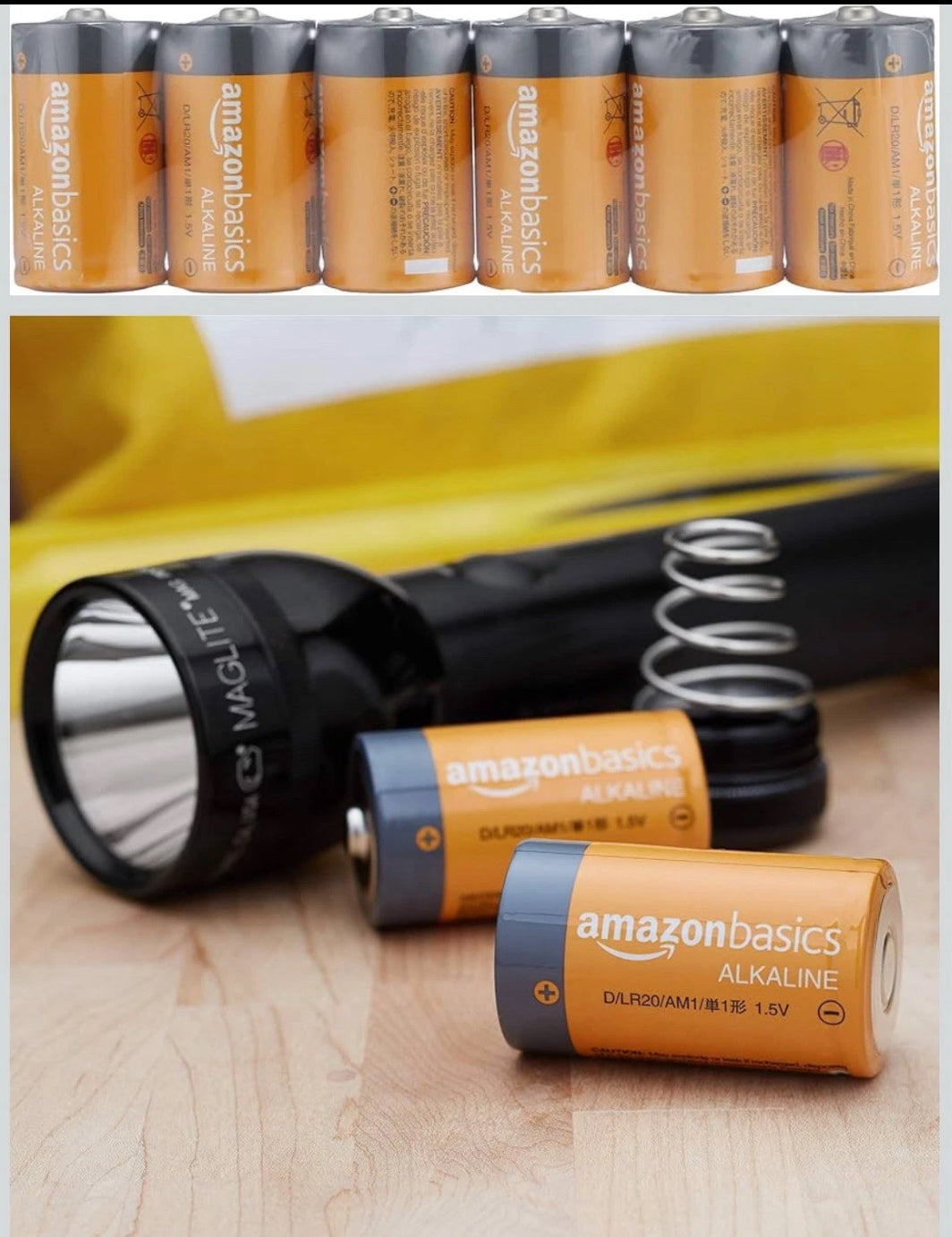 96ct-Amazon Basics D Cell Alkaline All-Purpose Batteries 1.5 Volt (4-24 Pack) Expires 08/2029
