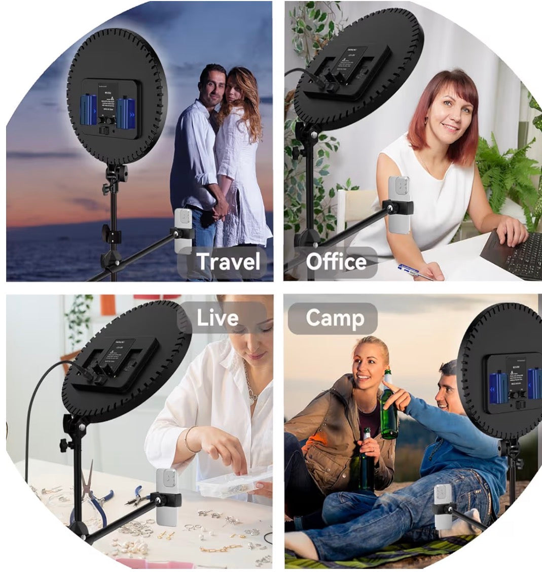 13” Full Screen Ring Light Professional 55W with 72" Tripod Stand /Remote-NEW!