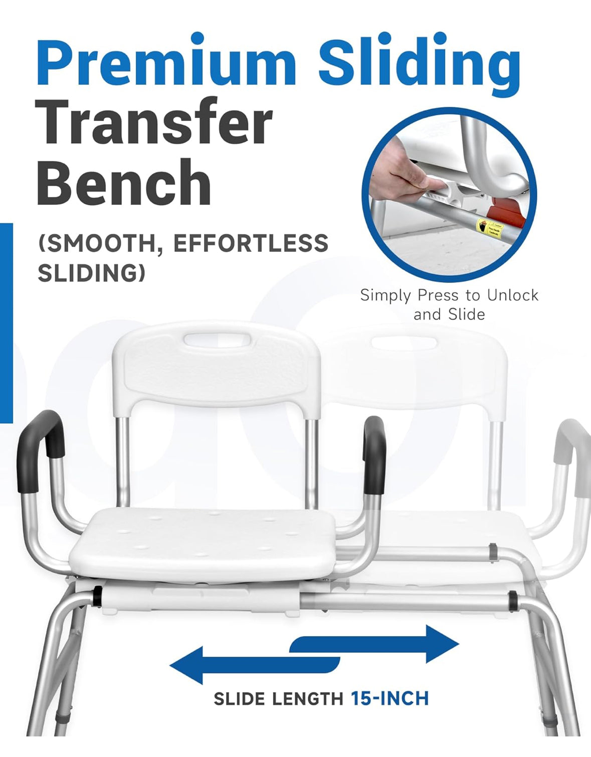 Sangohe Shower Chair Inside Shower Sliding Shower Chair Tub Transfer Seat 788B