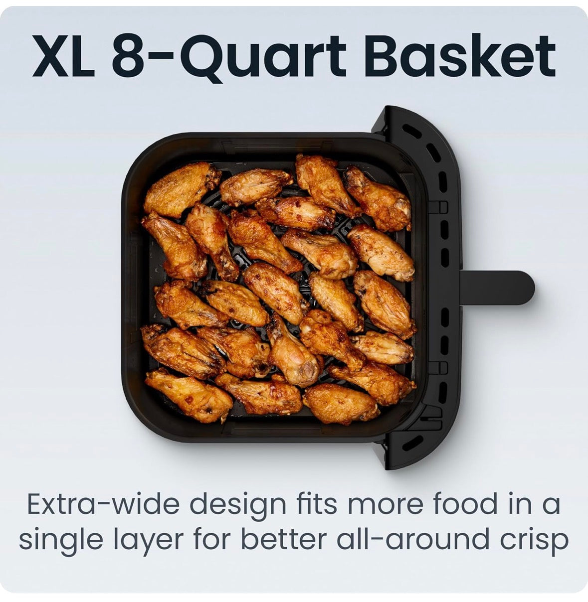 Crispinator Air Fryer 6-in-1 with 8 Qt capacity, 450°F Max Temp with TurboFry