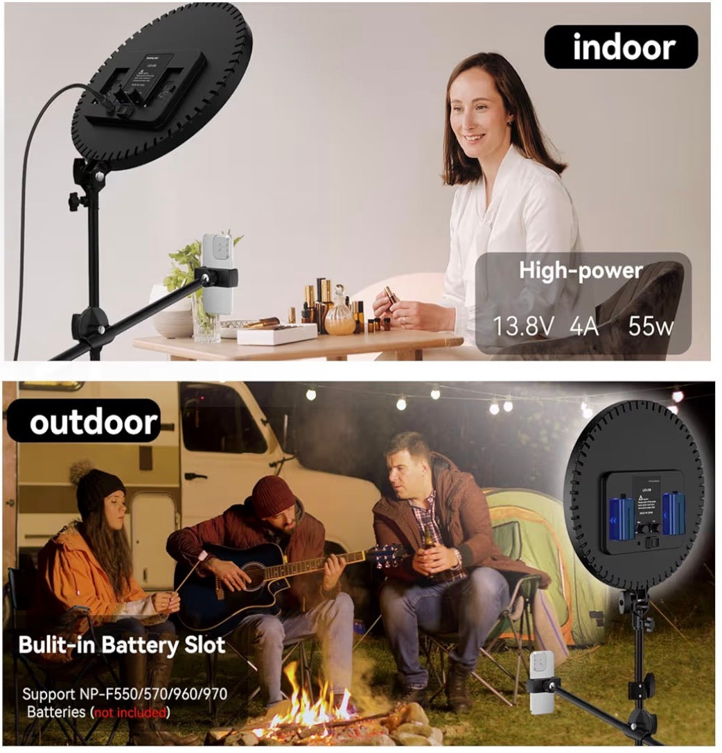 13” Full Screen Ring Light Professional 55W with 72" Tripod Stand /Remote-NEW!