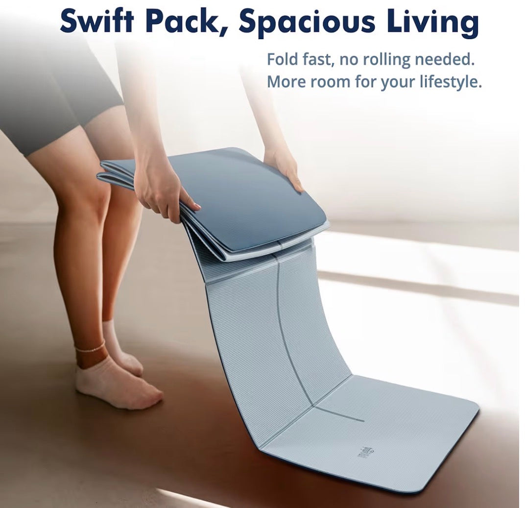 GoGoKIWI Foldable Yoga Mat for Travel(1/4" & 1/2" Thick) Folding Exercise Mat-NEW!