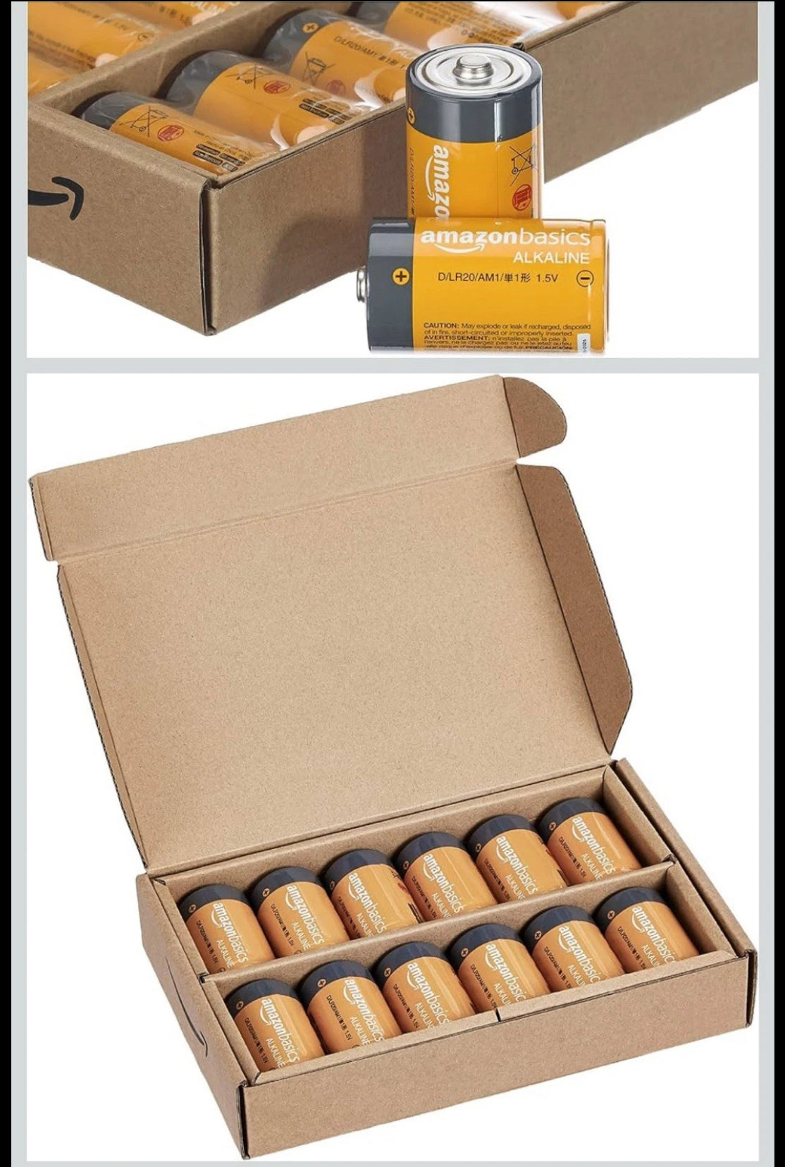 96ct-Amazon Basics D Cell Alkaline All-Purpose Batteries 1.5 Volt (4-24 Pack) Expires 08/2029