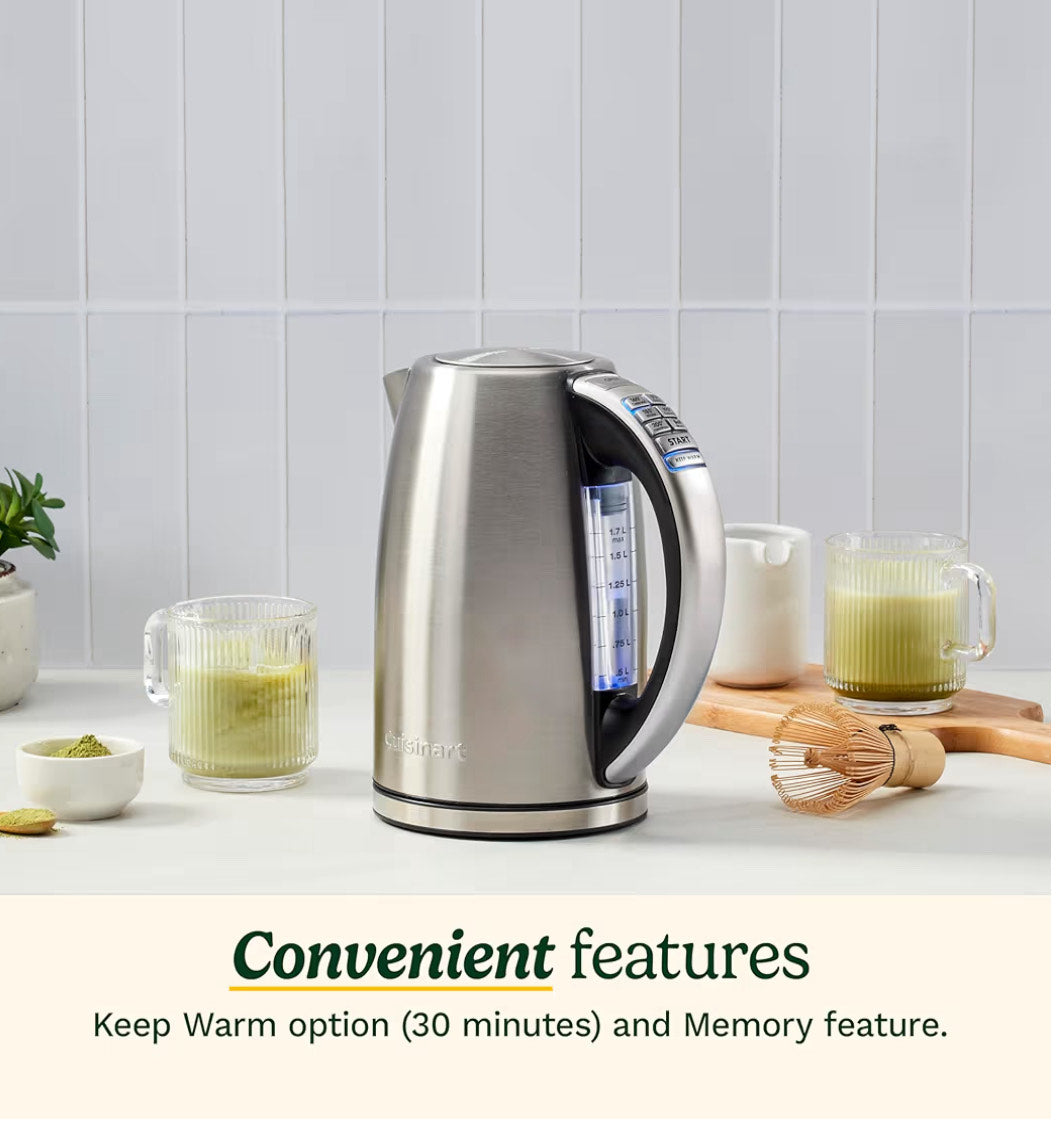 Cuisinart 1.7-Liter Stainless Steel Cordless Electric Kettle with 6 Preset Temperatures