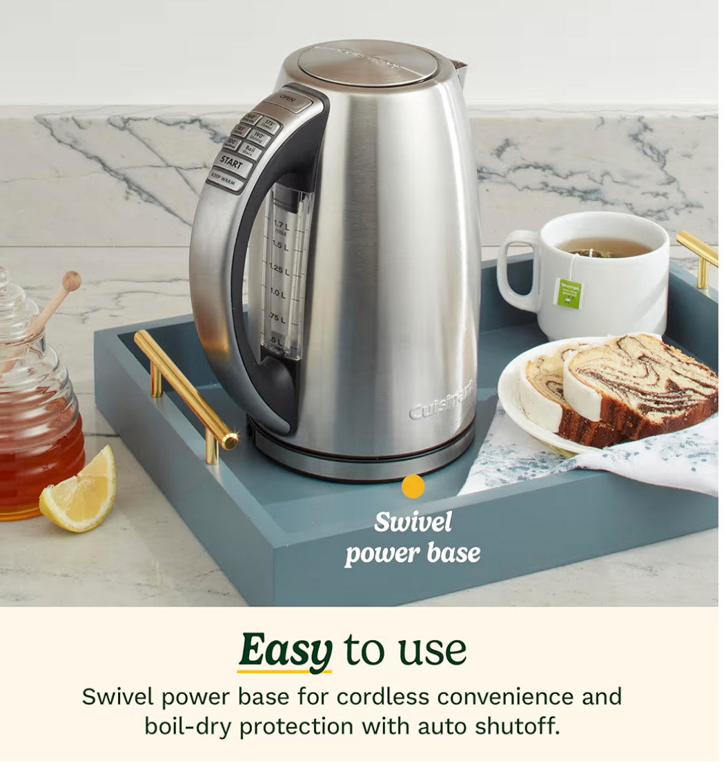 Cuisinart 1.7-Liter Stainless Steel Cordless Electric Kettle with 6 Preset Temperatures