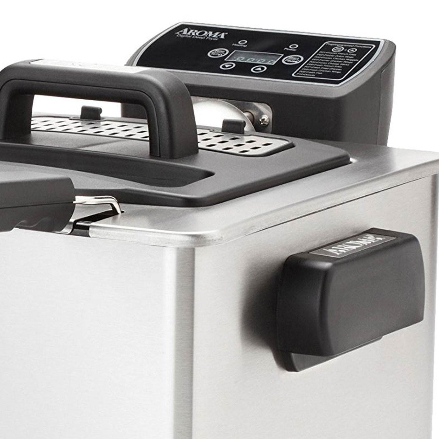 Aroma SmartFry XL 4-Quart Digital Deep Fryer, Stainless Steel