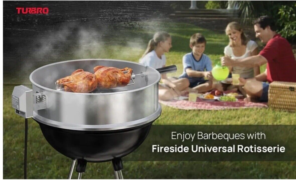 TURBRO BBQ Rotisserie Ring Kit for 22" Kettle Charcoal Grills Stainless Steel