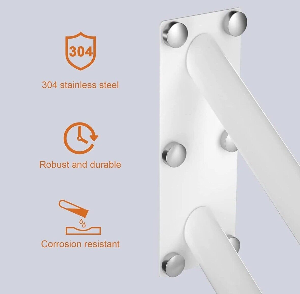 20 in Stainless Steel Handrail for 1-3 Steps 1.25" Tube U Shape Safety Grab Bar