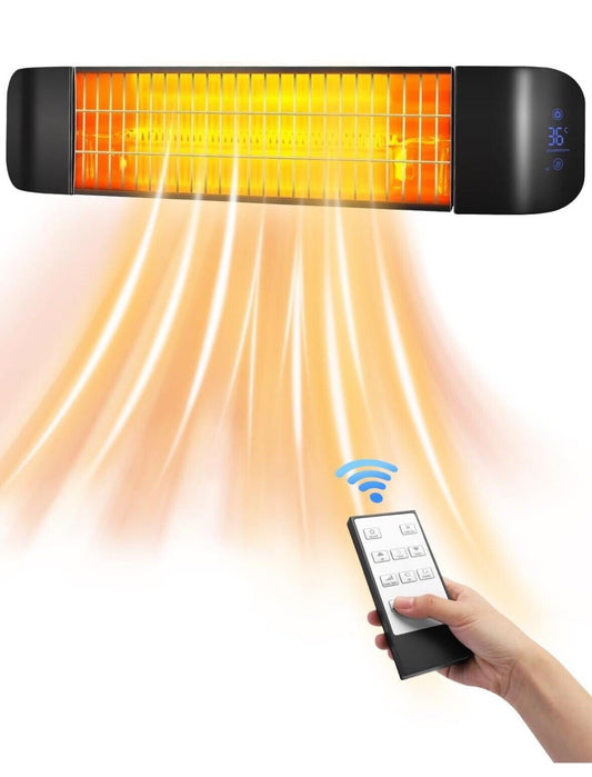 Wall-Mount Electric Infrared Indoor Outdoor 1500 Watt Max Heater W/Remote