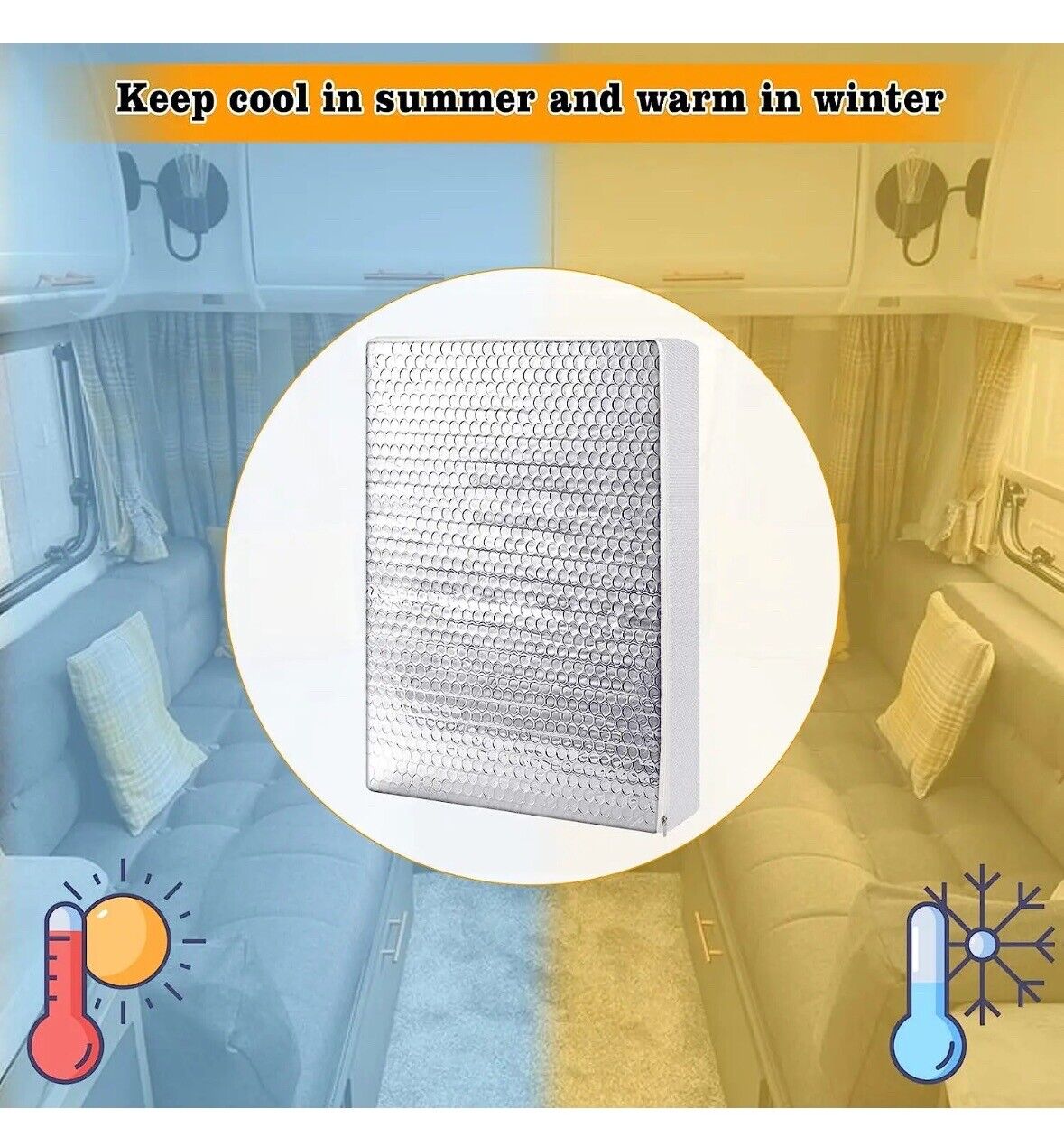 RV Vent Insulator 14 X 22 X 3” RV Skylight Covers, Non-Slip RV Vent Pillow Campe