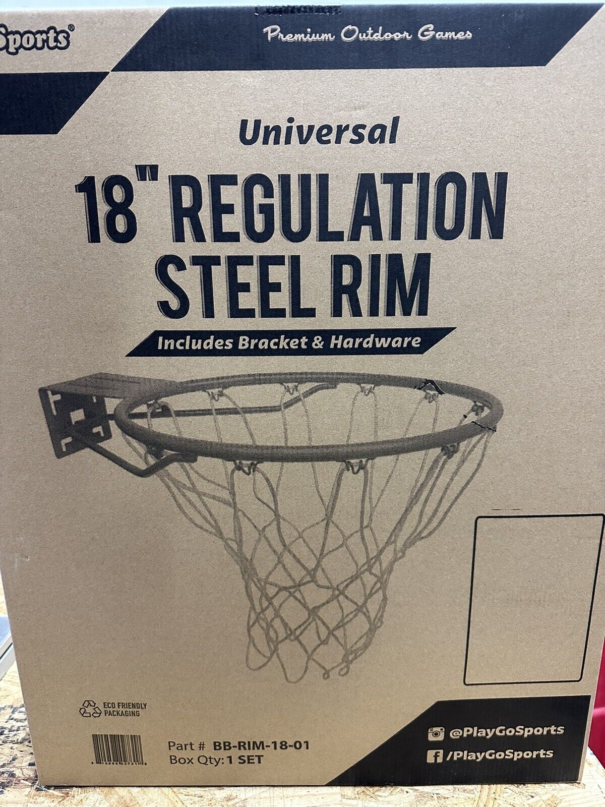 GoSports Universal Regulation 18" Steel Basketball Rim - Choose Fixed, Orange