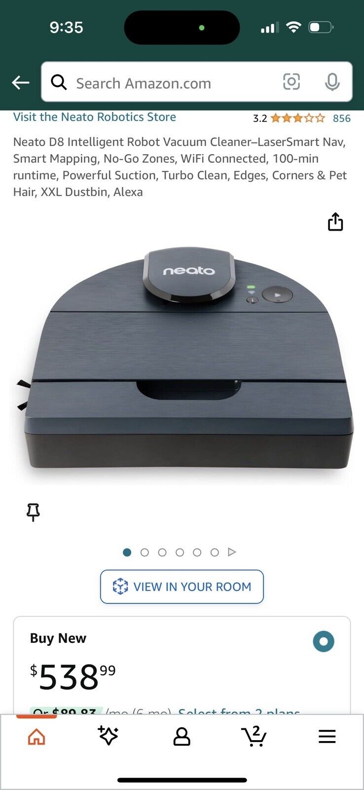 Neato D8 Intelligent Robot Vacuum Cleaner-New/Factory Sealed